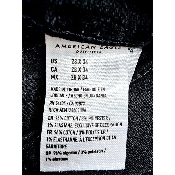 American Eagle Outfitters Airflex+ Size 28X34 Mens Original Straight Black Jeans - Picture 5 of 12